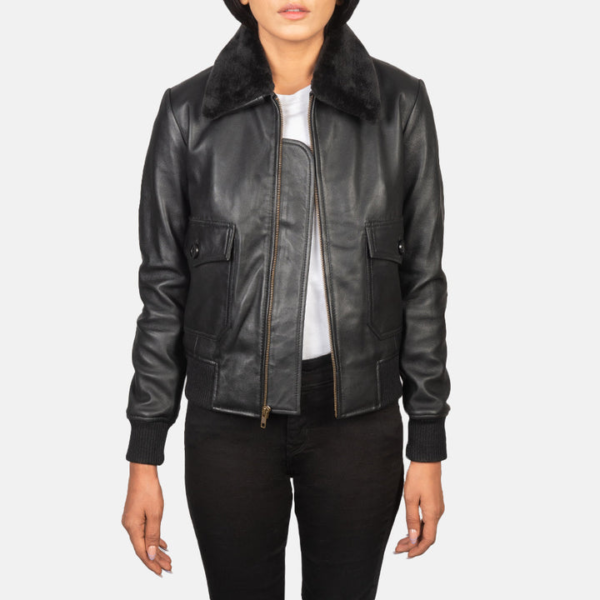 Bomber leather jacket