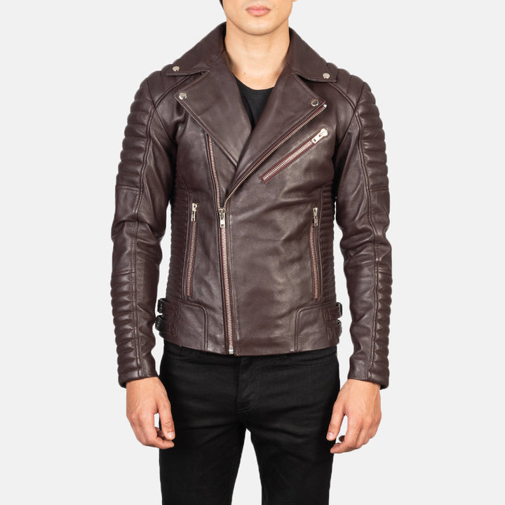 Mahroon leather jacket