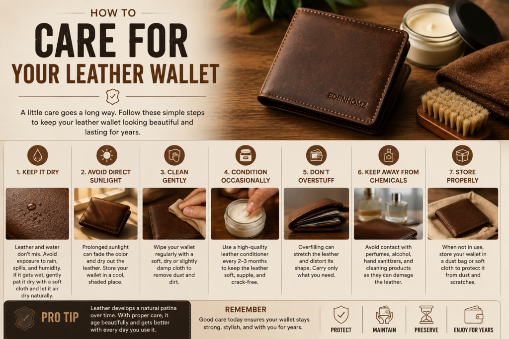 Cleaning and conditioning a genuine leather wallet